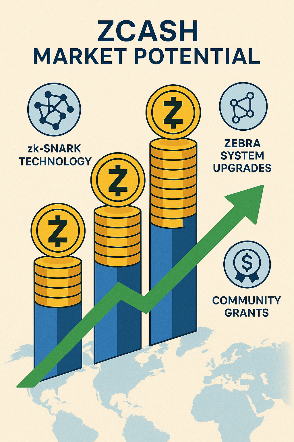 Zcash market strength visualization